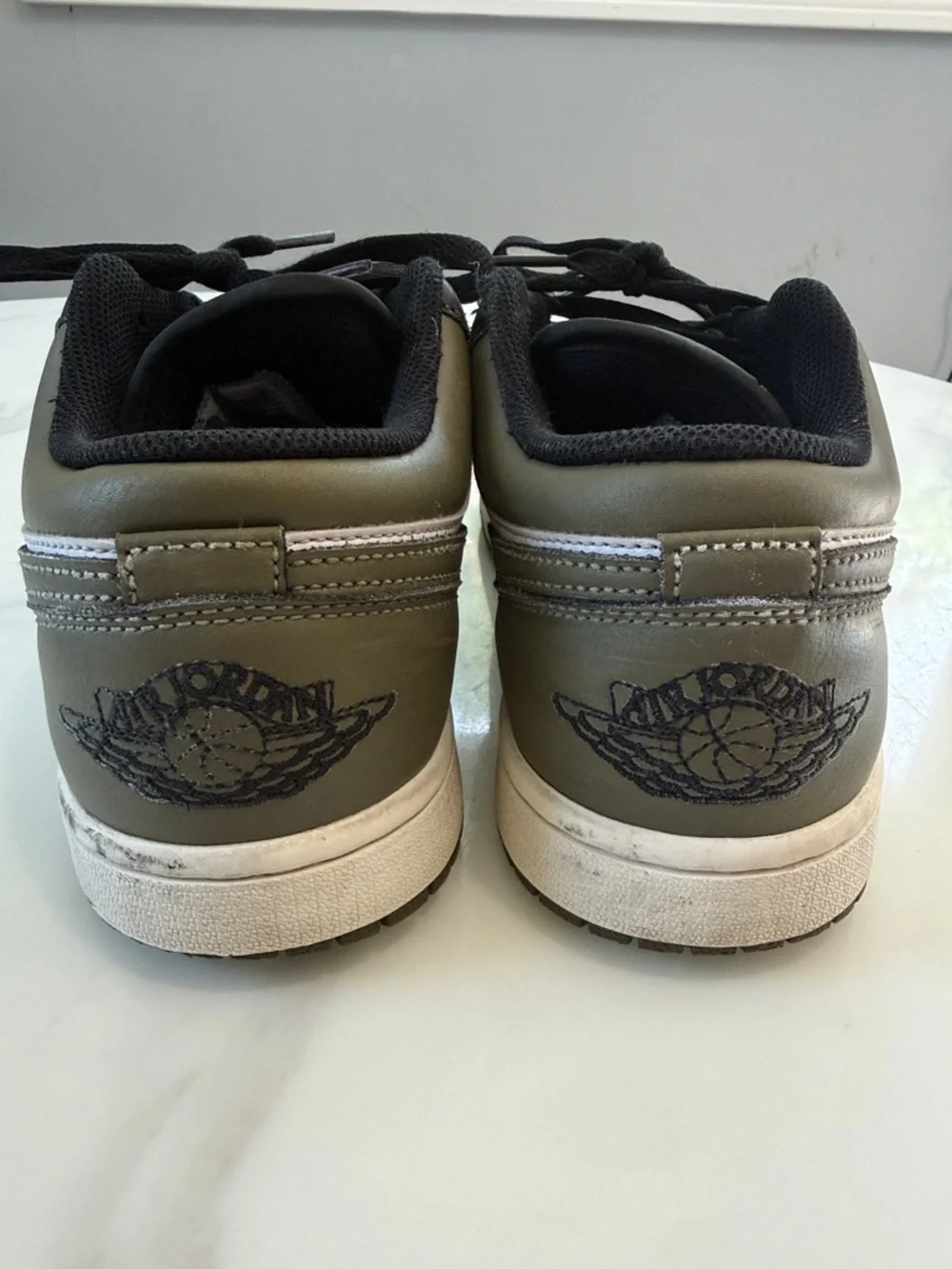 Nike Low-Top Sneakers in White, Black & Olive